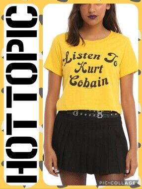 Hot Topic Girls XL "Listen To Kurt Cobain" Crop Top